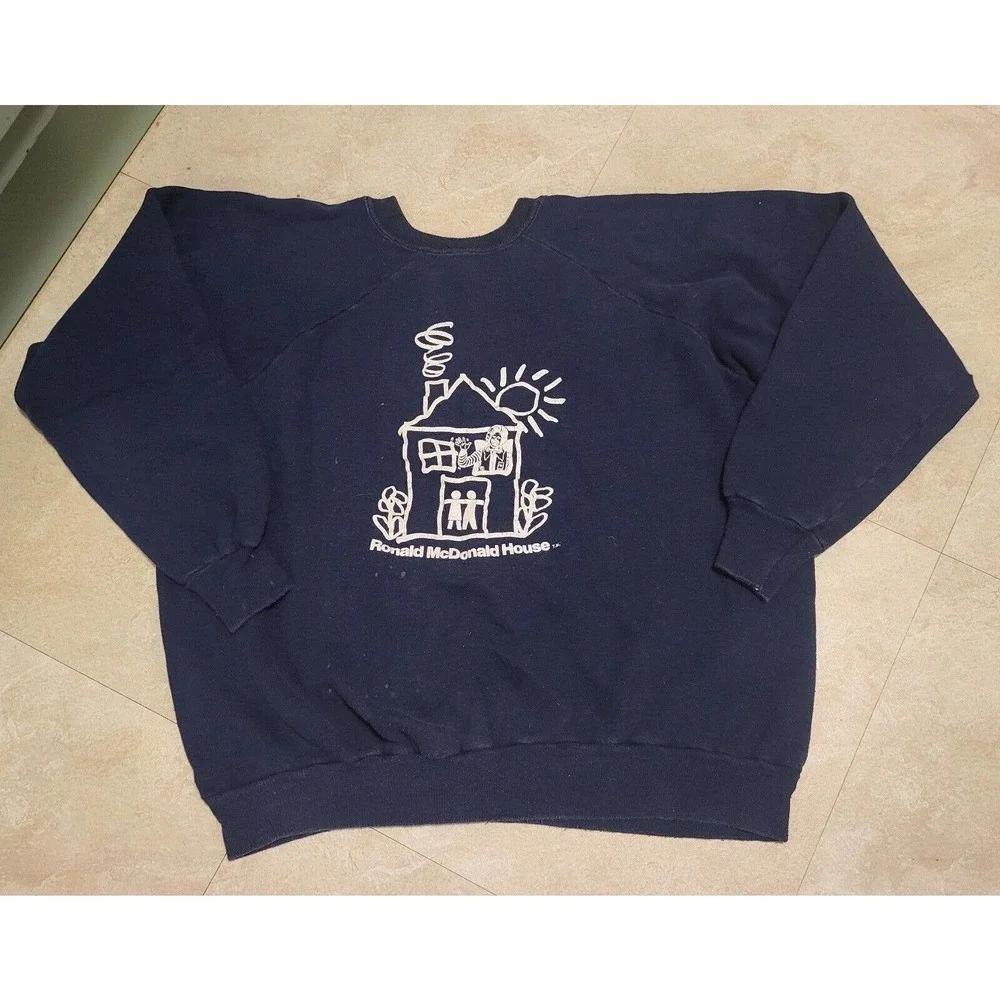 VTG 70s 80s Ronald McDonald House McDonald's Crewneck Sweatshirt Read‎